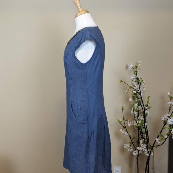 Lina Tomei Italian Linen Dress Medium - Picture 2 of 8